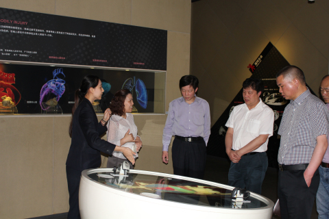 浙江省公安厅禁毒总队政委邵金强一行10人来上海市禁毒科普教育馆参观考察并座谈 2015.4.30