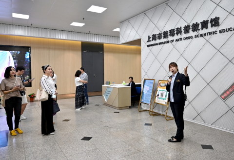 东莞市青少年活动中心一行7人来上海市禁毒科普教育馆参观考察 2019.6.13